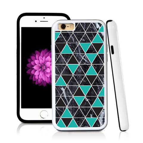 iPhone 6 case Triangle grid pattern in Turquoise Texture with hard plastic & rubber protective cover