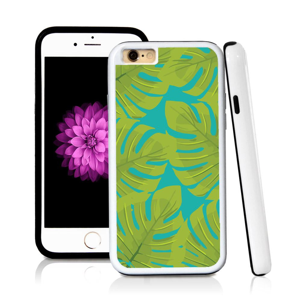 iPhone 6 case Tropical leaves green wide in Turquoise Texture with hard plastic & rubber protective cover