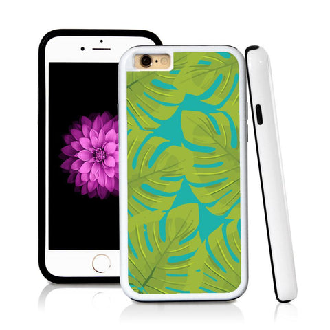 iPhone 6 case Tropical leaves green wide in Turquoise Texture with hard plastic and rubber protective cover