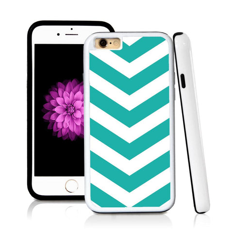 iPhone 6 case V stripe seven in Turquoise Texture with hard plastic & rubber protective cover