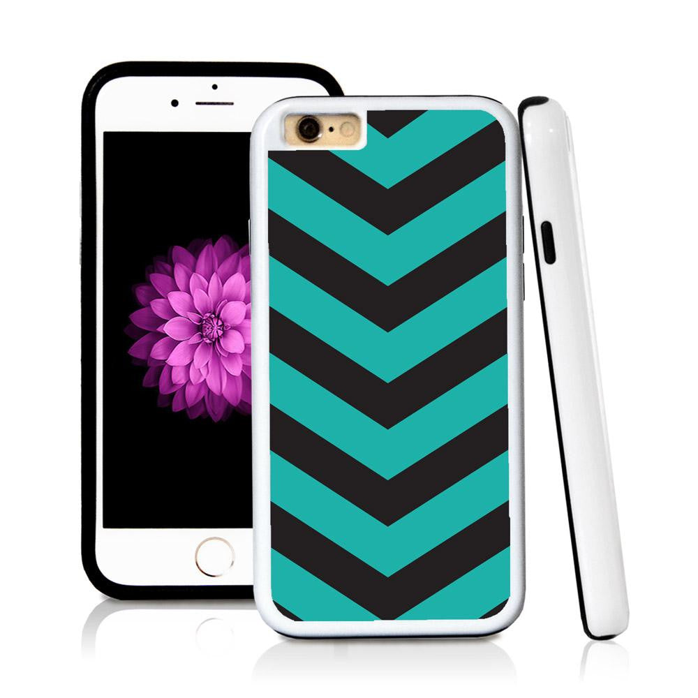 iPhone 6 case V stripe seven in Turquoise Texture with hard plastic and rubber protective cover